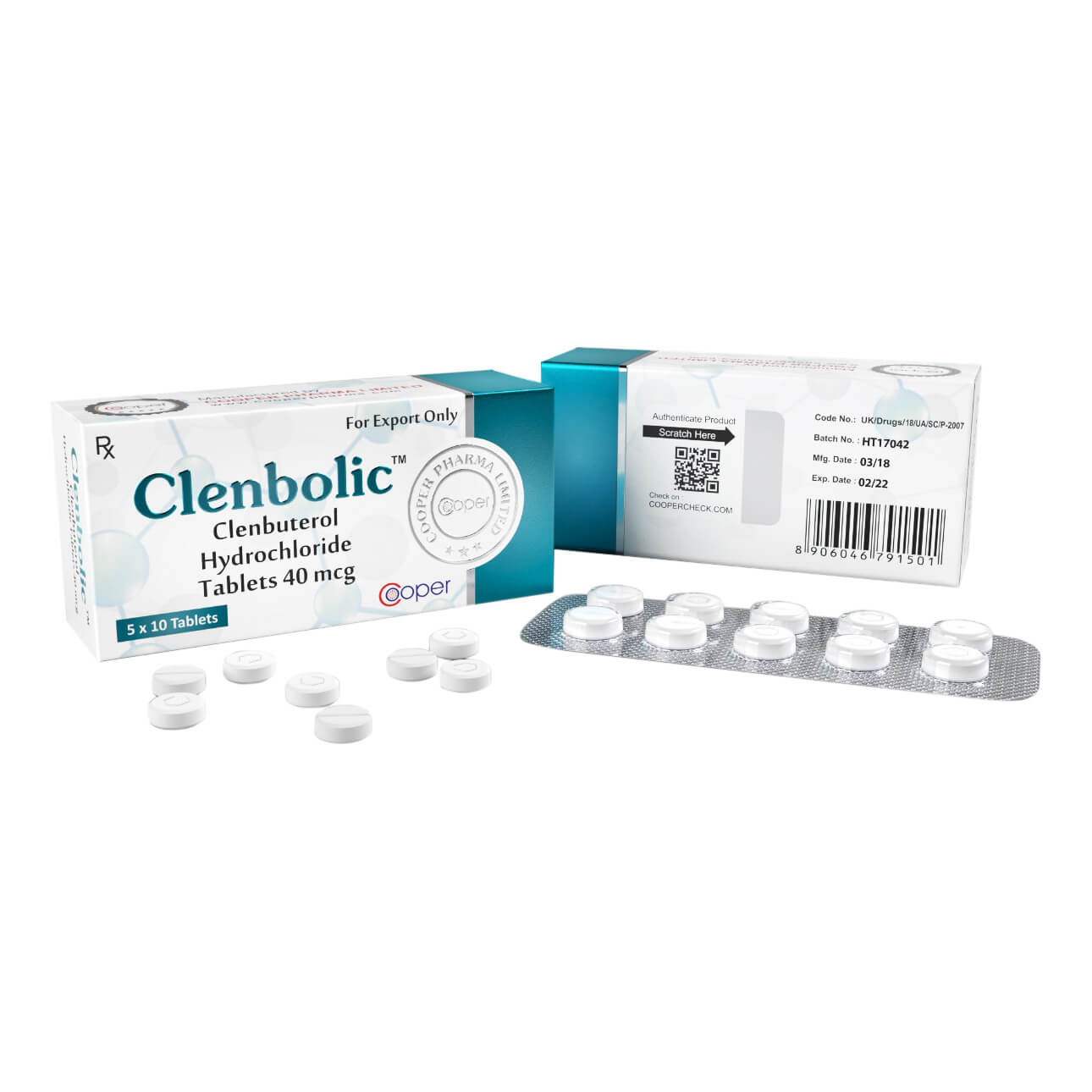 Clenbolic Clenbuterol 40 Mcg 50 Tabs Cooper Pharma PharmaHub to