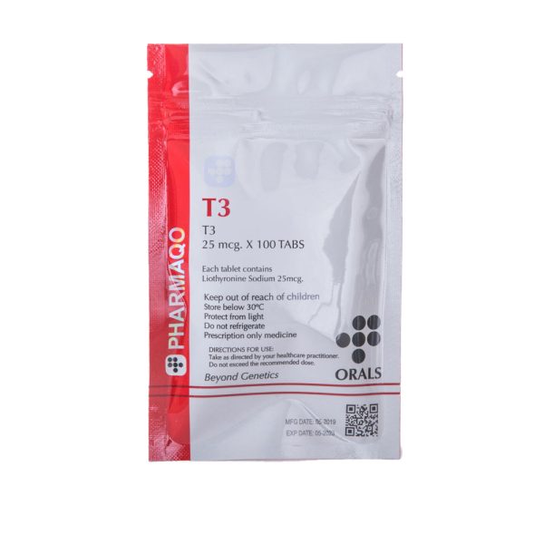 T3 25mcg x 50 Liothyronine Sodium 25mcg tab 50 tabs Pharmaqo Labs 41E