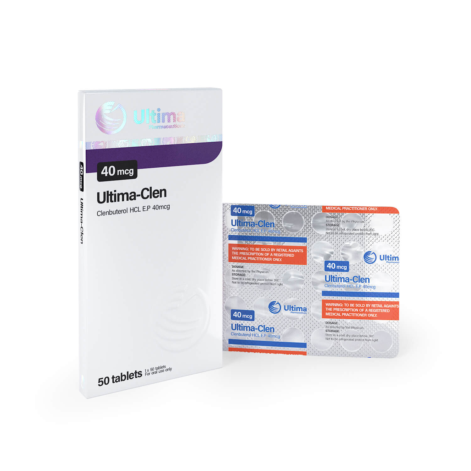 ultima clen 50 pills x 40 mcg