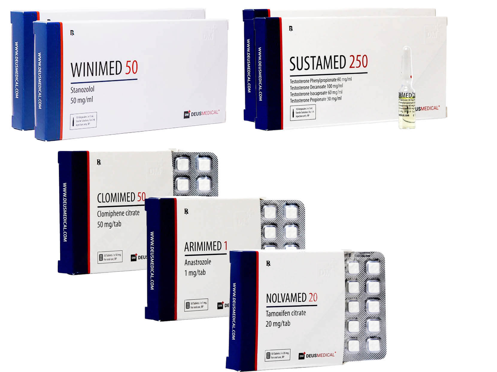 6 LEVEL II lean mass gain pack INJECT Sustanon Stanozolol 8 weeks Deus Medical