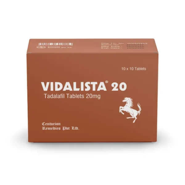 VIDALISTA 20 MG (Tadalafil 20mg) (100 tabs) - CENTURION